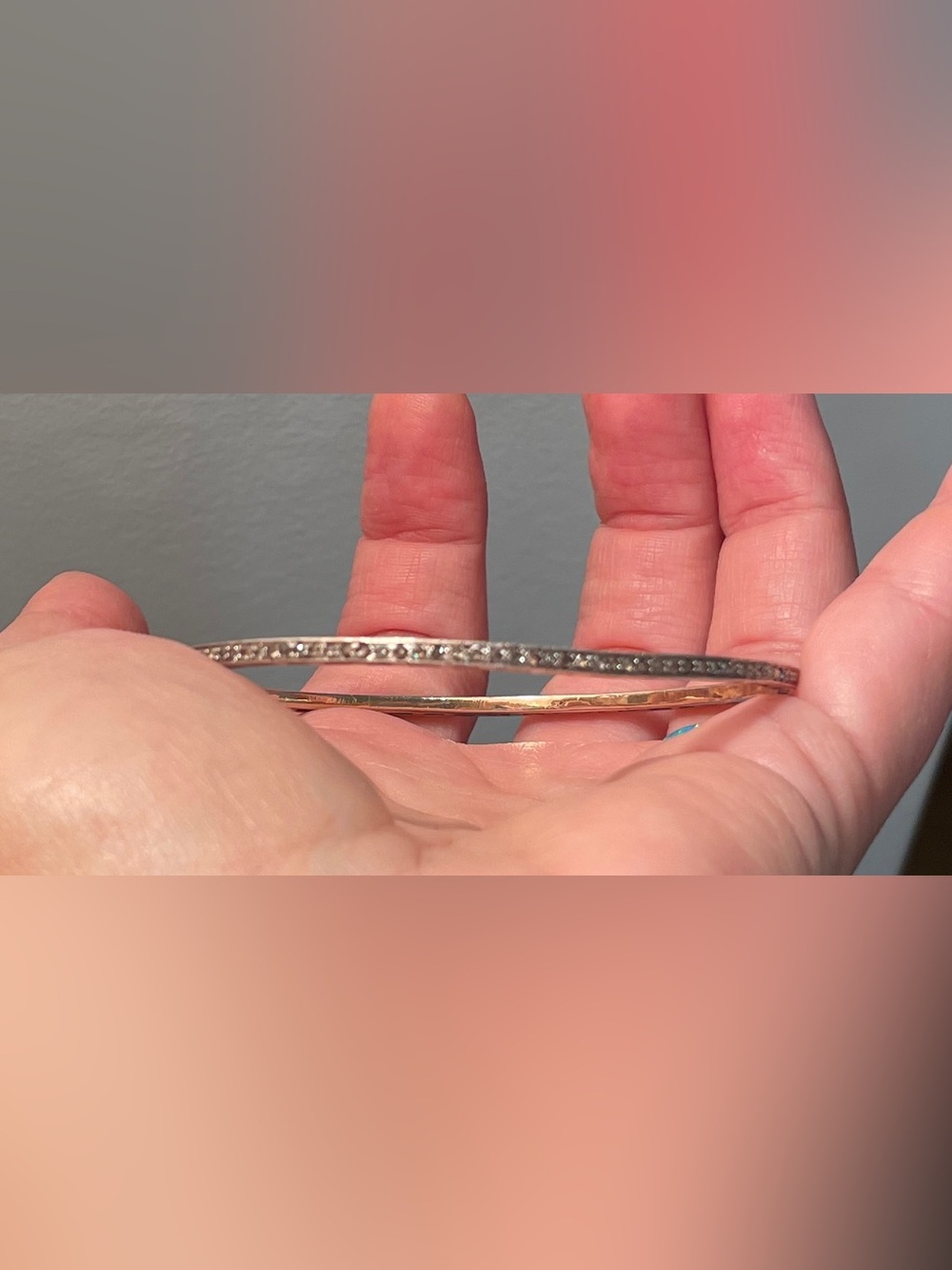 Vintage White Gold Natural Diamond Bangle - Picture 6 of 16